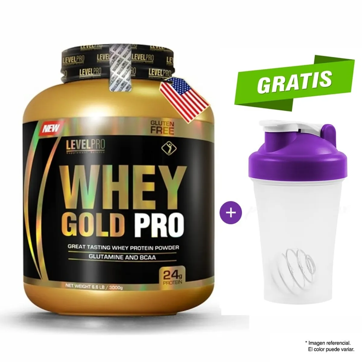 LEVEL PRO - Level Pro Whey Gold Pro 6.6 Lbs Vainilla Creme