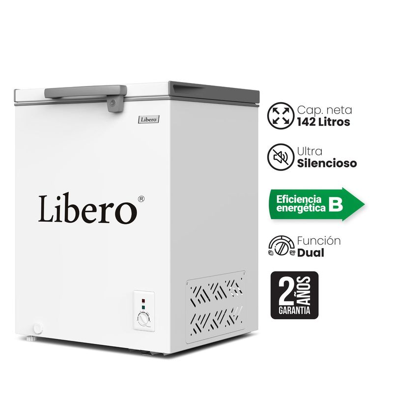 LIBERO - Libero Congeladora Horizontal 142L - Luz LED Cierre Hermético - Blanco - LFH-151V