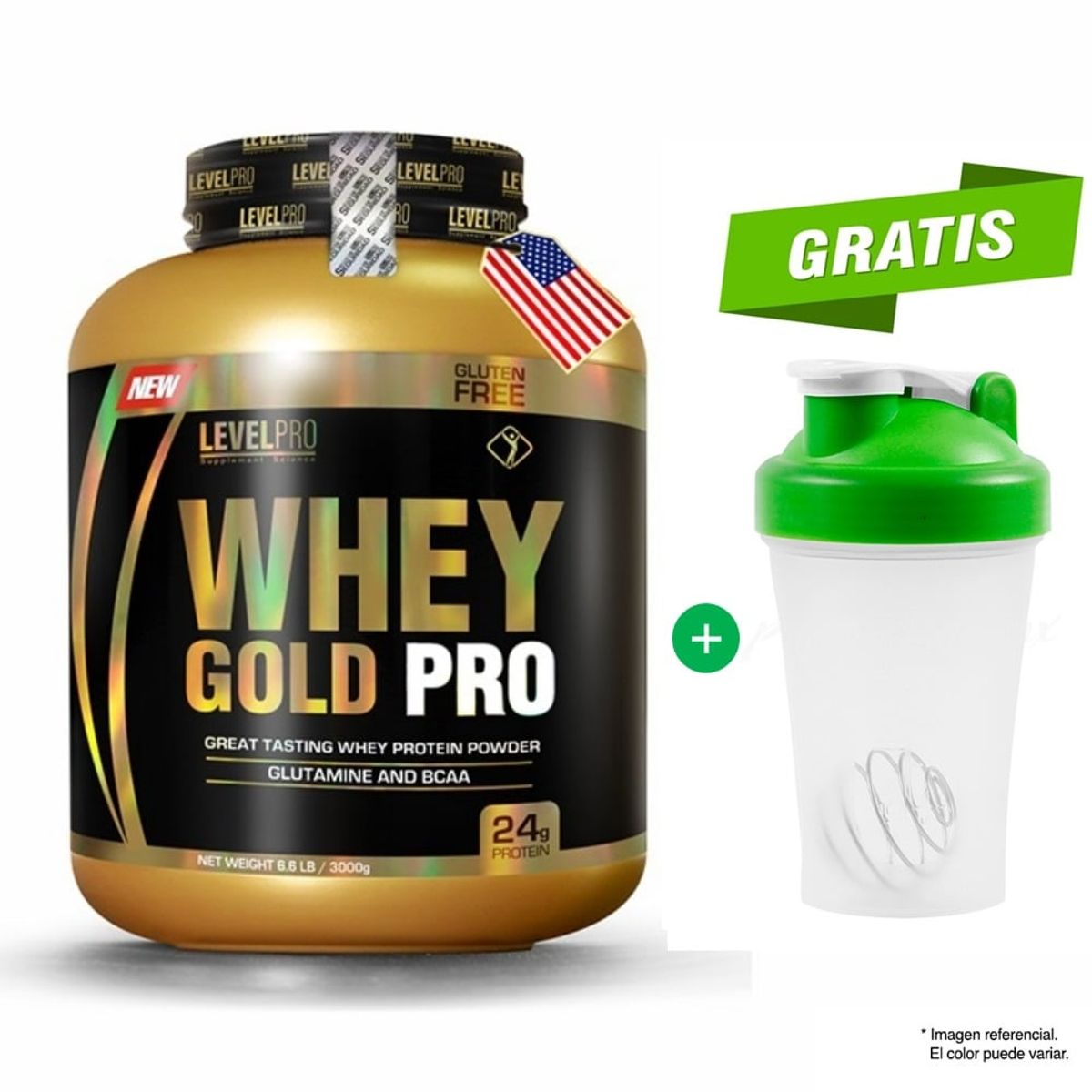 LEVEL PRO - PROTEÍNA WHEY GOLD PRO 3KG CHOCOLATE - 100 SERVICIOS