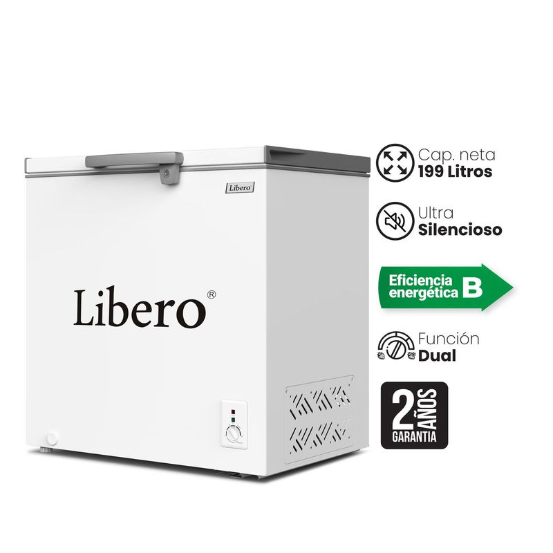 LIBERO - Libero Congeladora Horizontal 199L - Cierre Hermético - Blanco - LFH-201V