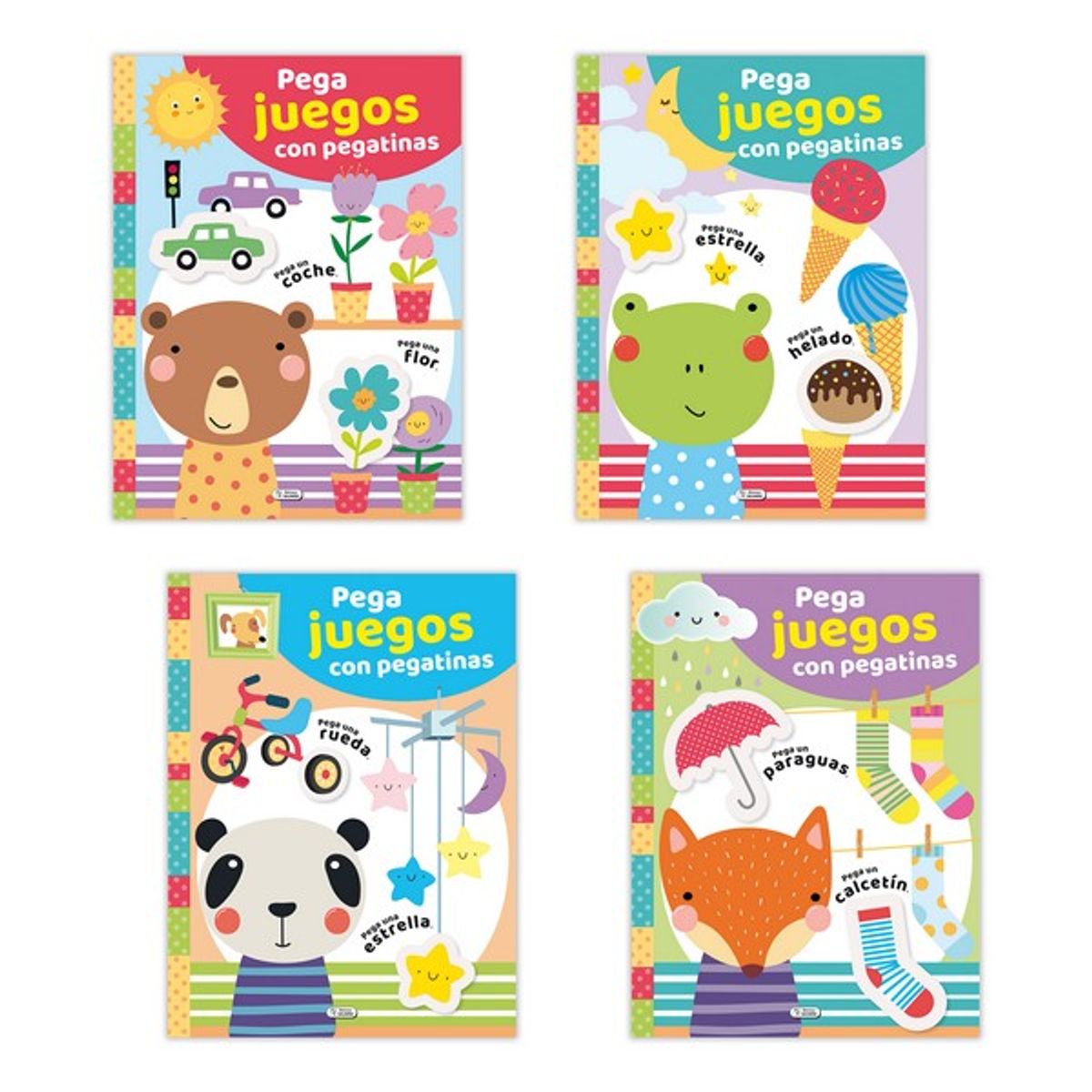 GENERICO - Pack x 2 Pega Juegos  libro de pegatinas