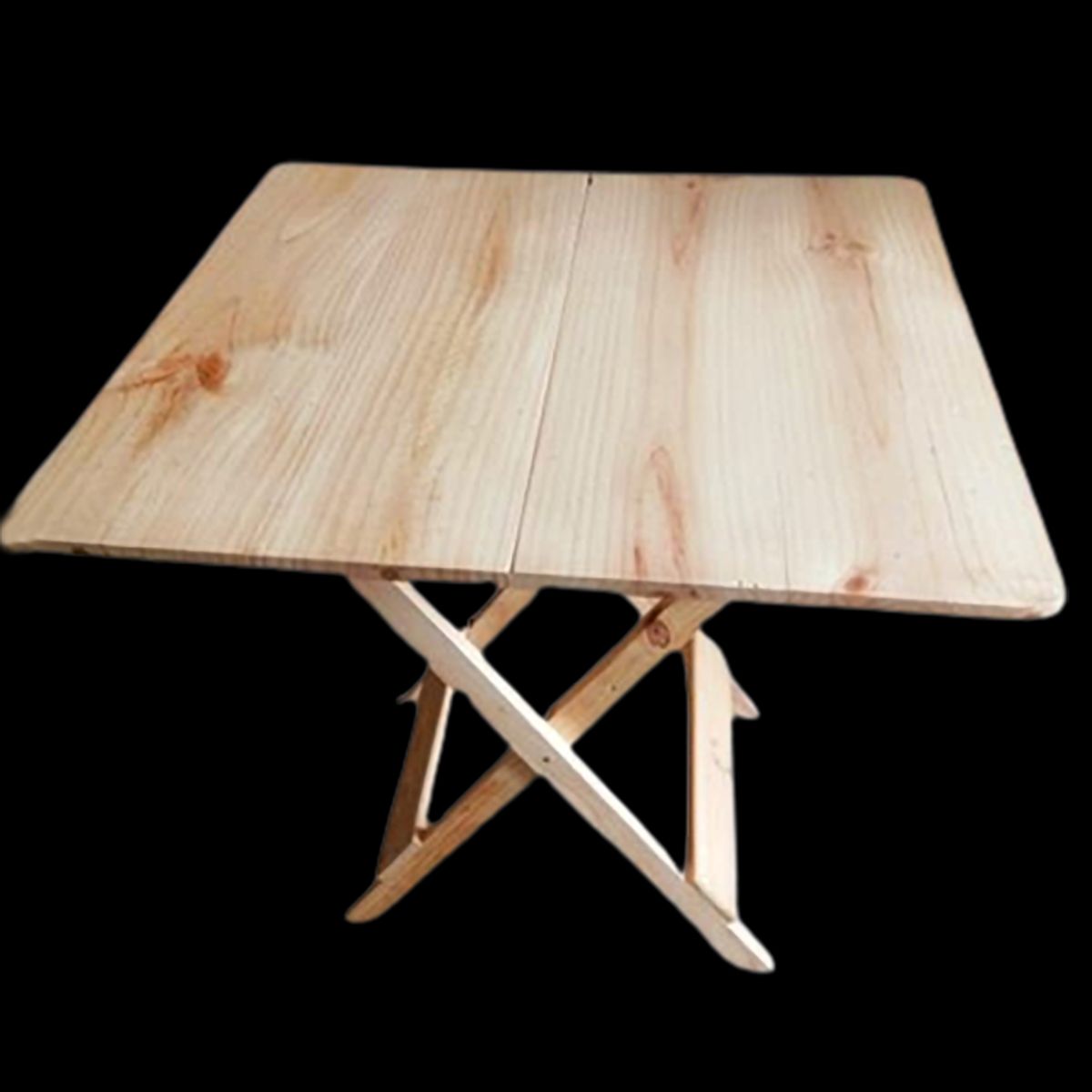 GENERICO - Mesa Plegable Sala O Jardin Woodflex Cuadrada En Natual 80X60cm