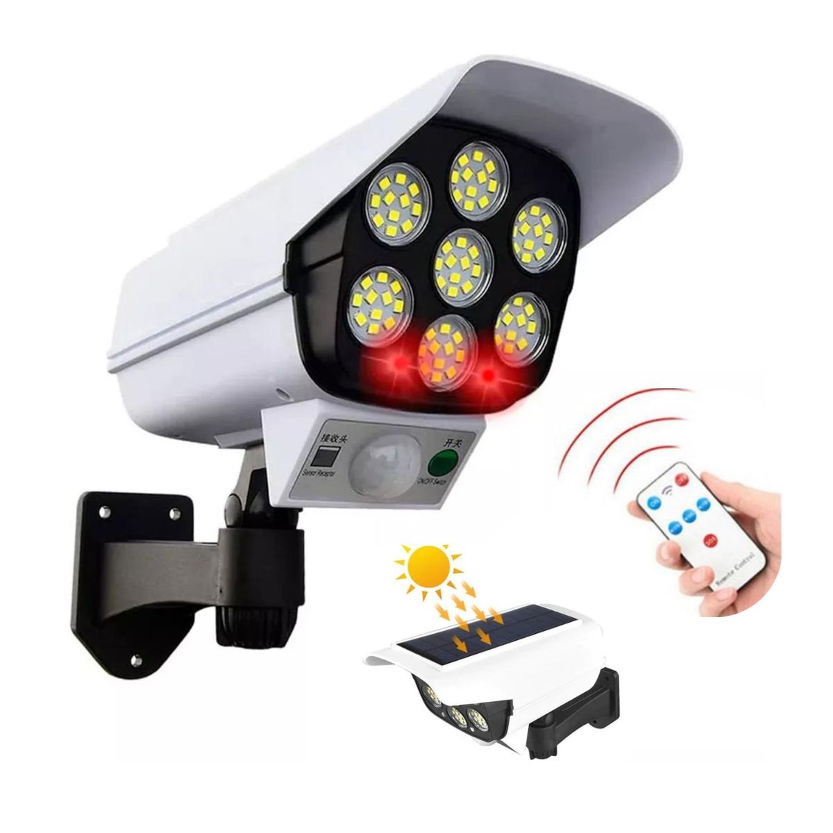 OEM - Pack X2 Focos Solares Tipo Cámara Con Sensor  De  Movimiento