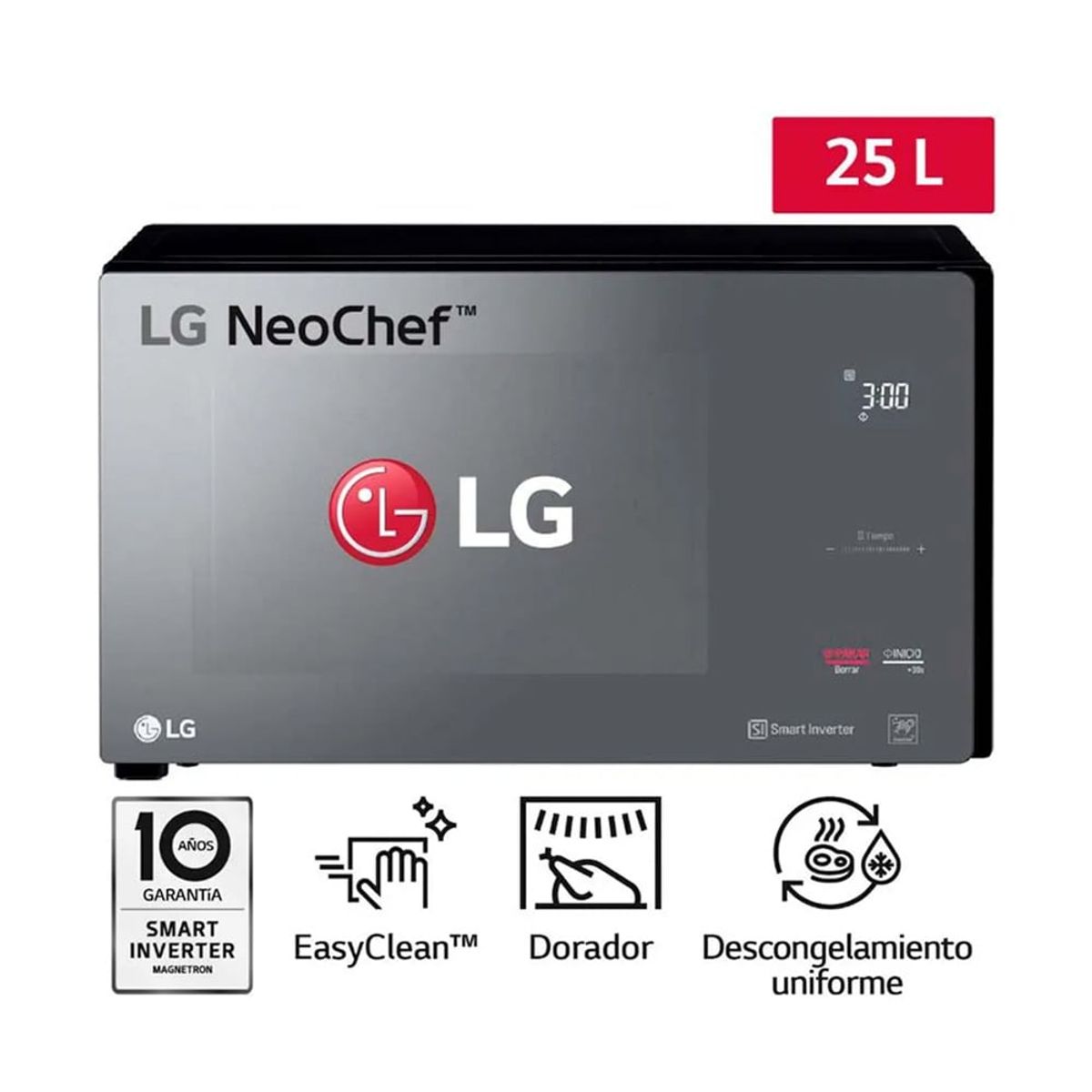 LG - Horno Microondas LG con Dorador 25Lts MH6596DIR