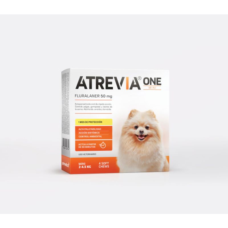 ATREVIA - ANTIPULGAS PARA PERROS ATREVIA ONE MINI 2-4.5KG X 4 TAB