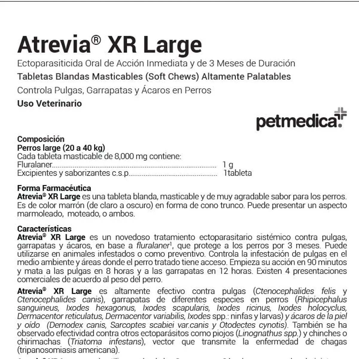 ATREVIA - ANTIPULGAS PARA PERROS ATREVIA XR LARGE 20-40KG X 1 TAB