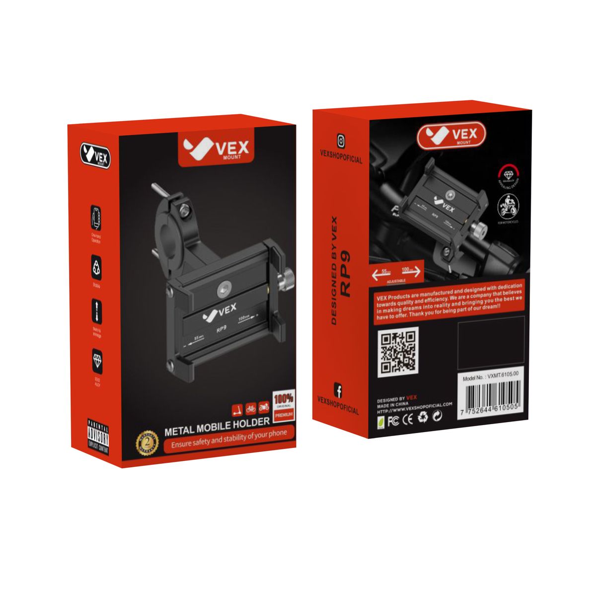 VEX - Soporte de Celular para Bicicleta o Moto de Metal