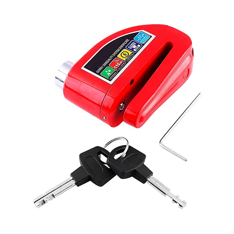 KMASTER - Candado de Disco PARA MOTO con Alarma Kmaster Motocicleta Bicicleta