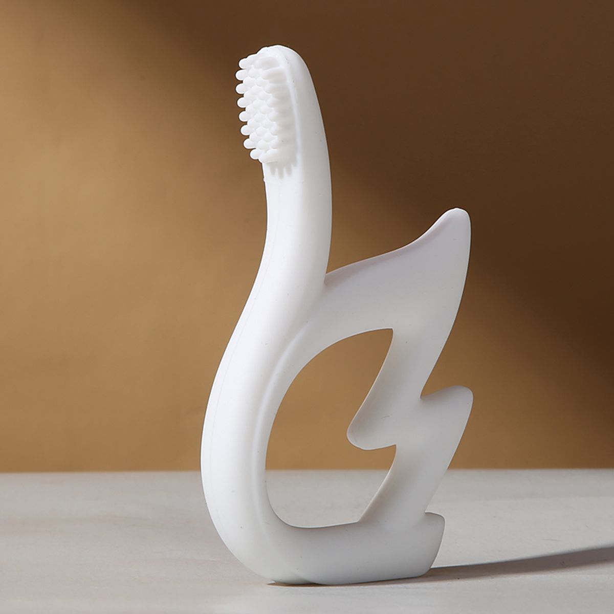 GENERICO - Cepillo de dientes Mordedor de Silicona para Bebés BLANCO