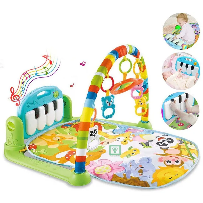 JK - Gimnasio de Bebe con Piano Para Patear Verde
