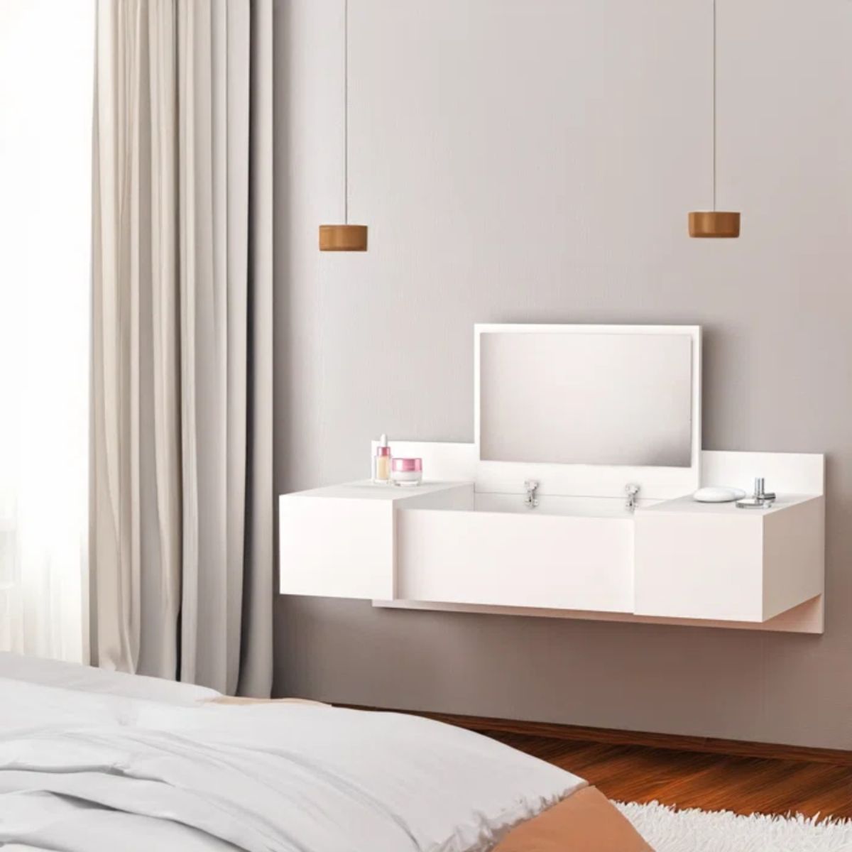 GENERICO - Tocador Flotante Multifuncional Jacob Blanco Petrox Home