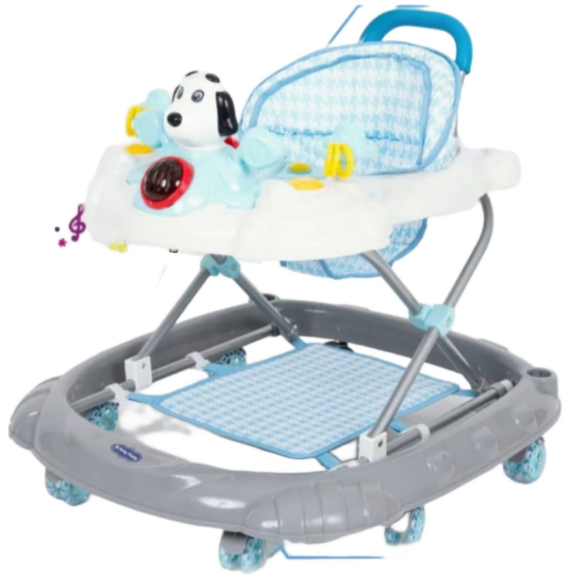 BABY HAPPY - Andador para Bebe Perrito Plegable Tablero Musical BLANCO