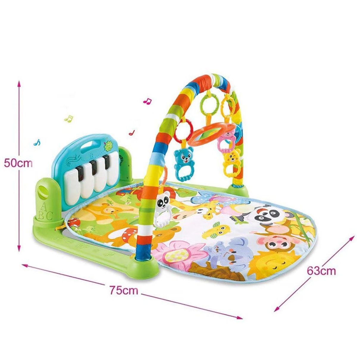 JK - Gimnasio de Bebe con Piano Para Patear Verde