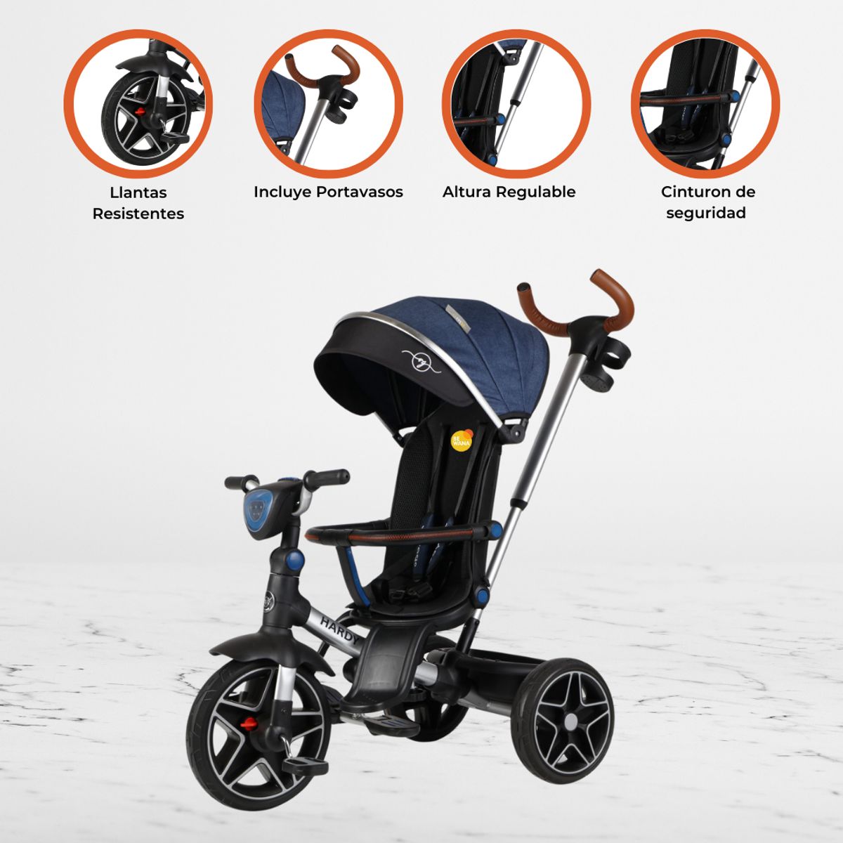 VOYAGE - Triciclo Guiador Reversible 360° «HARDY» Blue