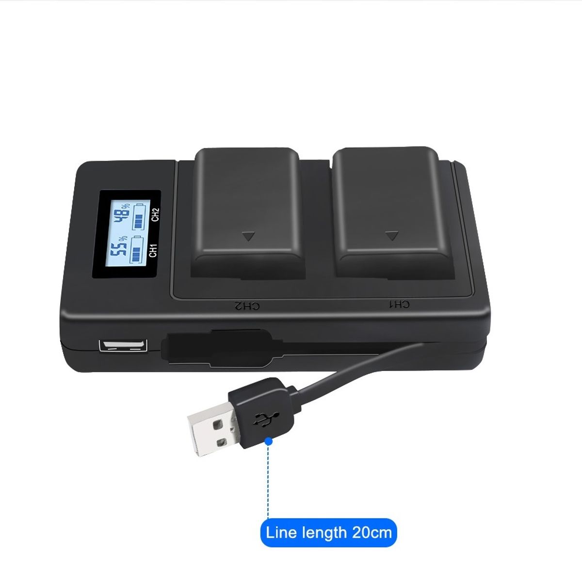 GENERICO - Cargador NP-FW50 Doble con Pantalla