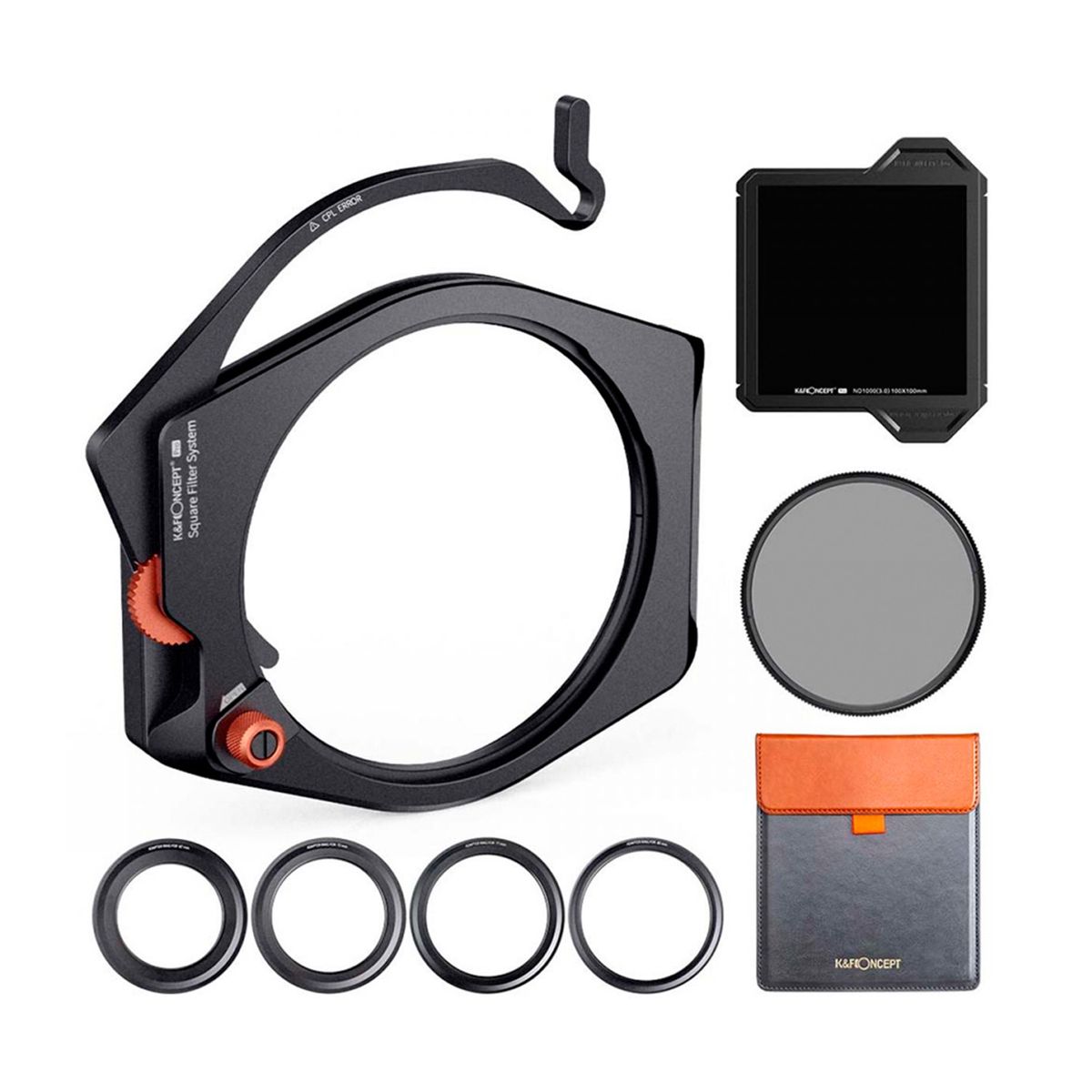 K&F CONCEPT - Portafiltros cuadrado K&F Concept X PRO (CPL + ND1000 + 4 Adaptadores)