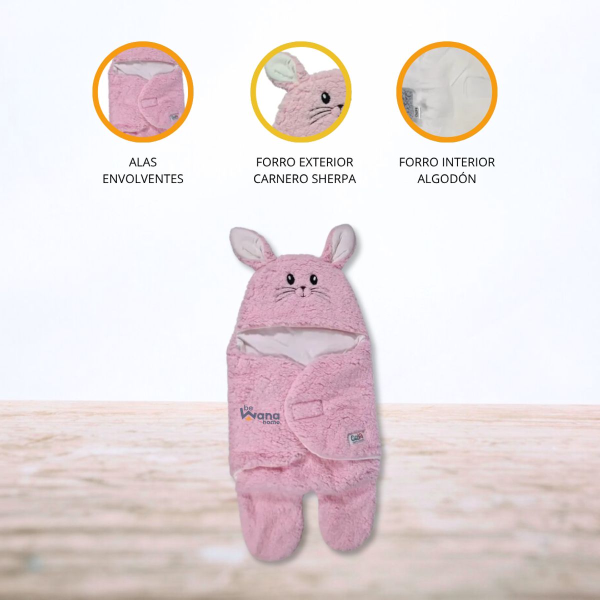 CUZKA - Saco de dormir para Bebé »RABBIT» Pink