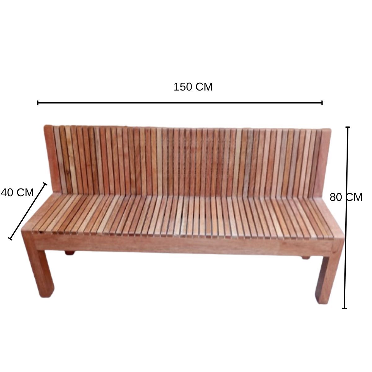 START FG - Banca de madera Banqueta Moonglier con respaldar en tornillo