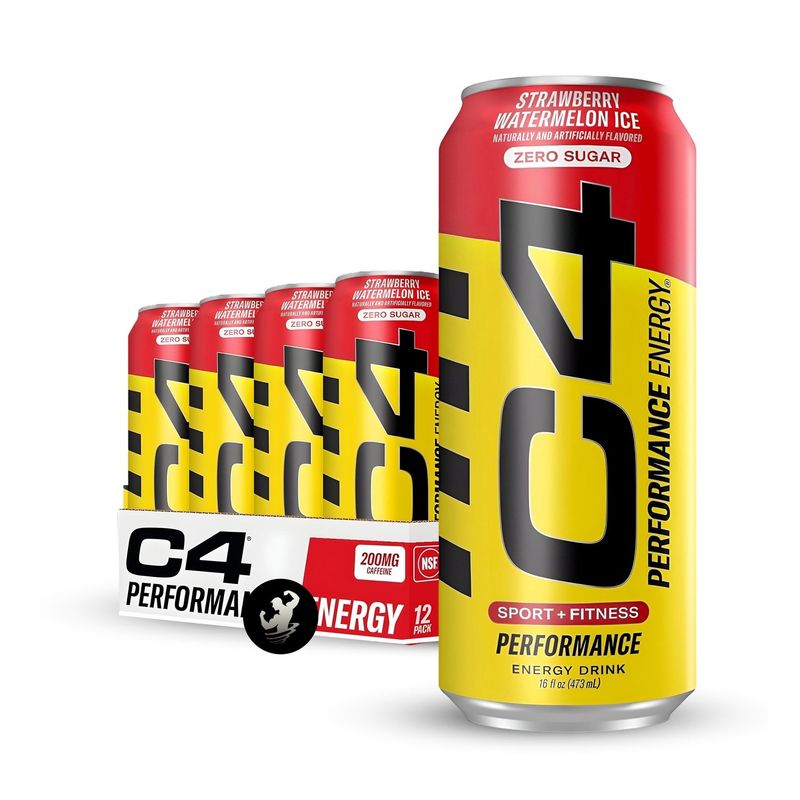 CELLUCOR - Pre Entreno C4 lata Energy 473ml Pack x 12 unidades - Strawberry Watermelon Ice