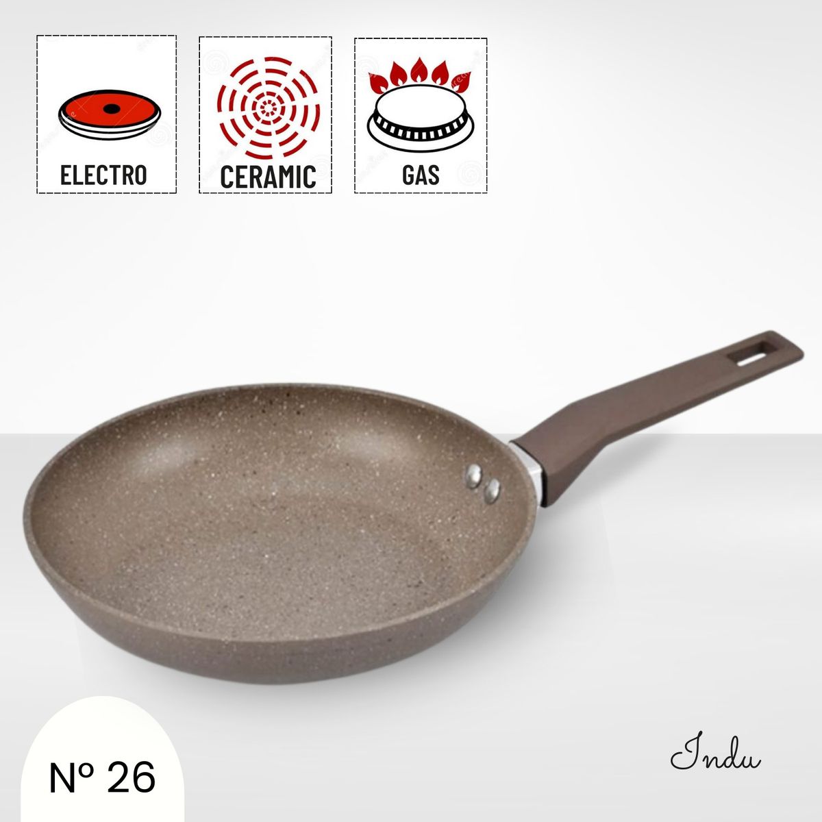 RECORD - Sartén de Inducción Antiadherente Mármol 26 cm Record