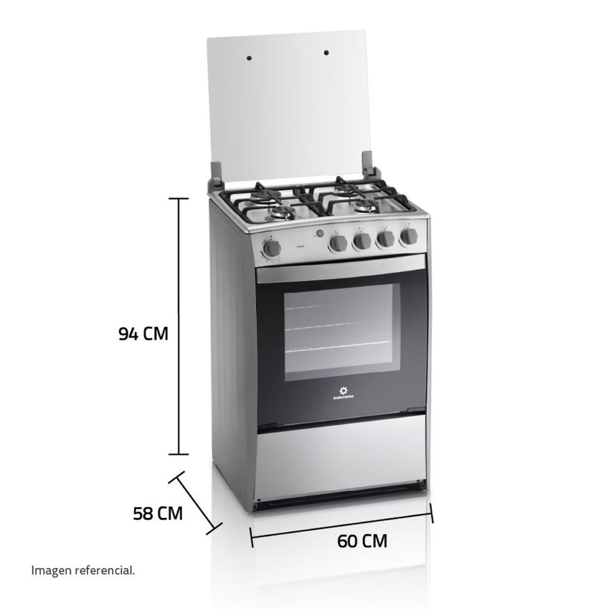 INDURAMA - Cocina Indurama Coruña 4 Hornillas Croma