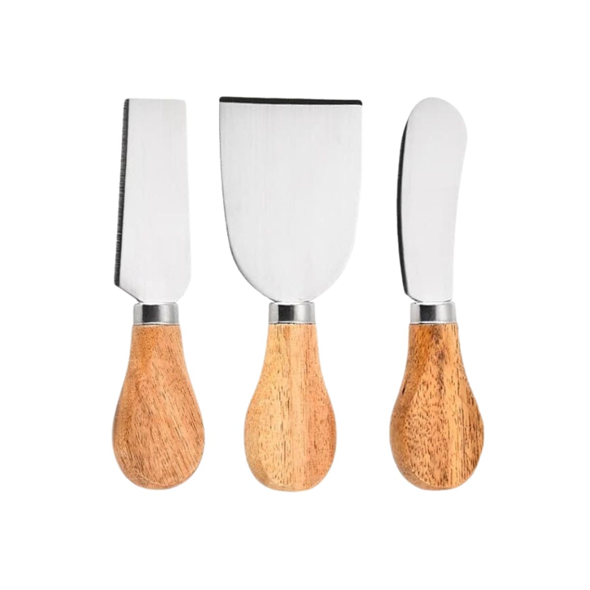 HYGGE - Set de 3 Mini Cuchillos para Queso con Mango de Madera