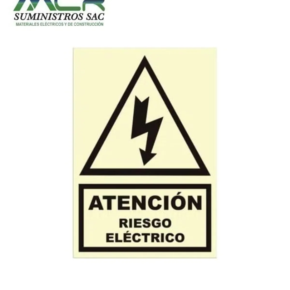 GENERICO - Señal de RIESGO ELECTRICO 20x30 cm FOTOLUMINICENTE O FluorescenTE
