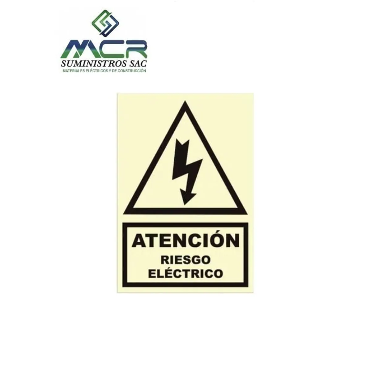 GENERICO - Señal de RIESGO ELECTRICO 20x30 cm FOTOLUMINICENTE O FluorescenTE