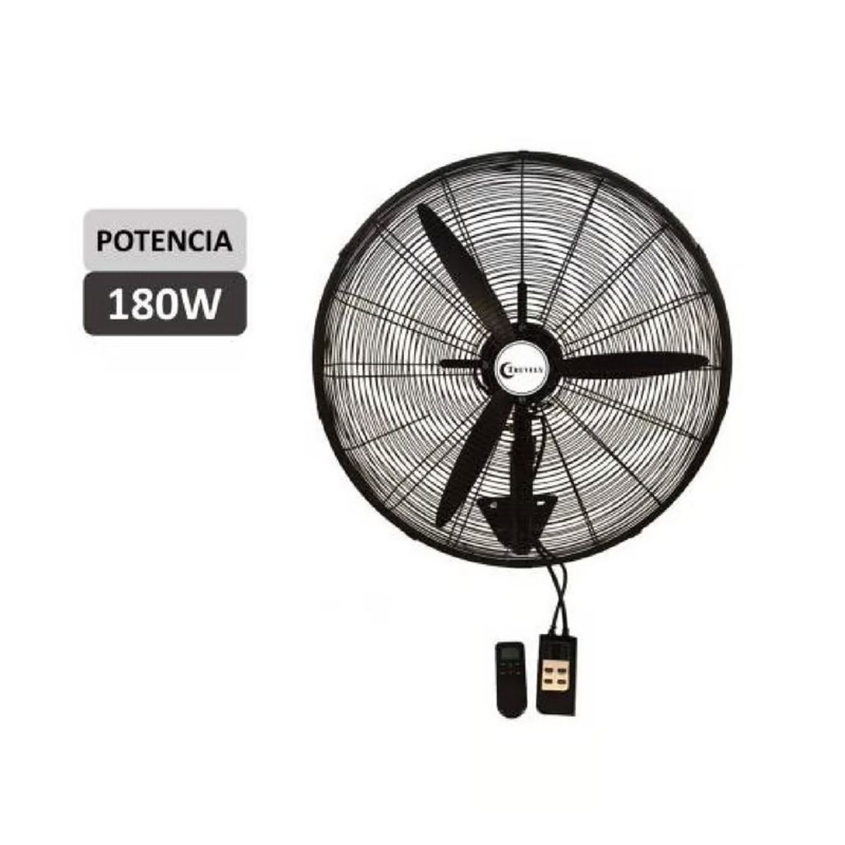 TREVELY - Ventilador Industrial TREVELY 26 180W VT-27C Control Remoto - Negro