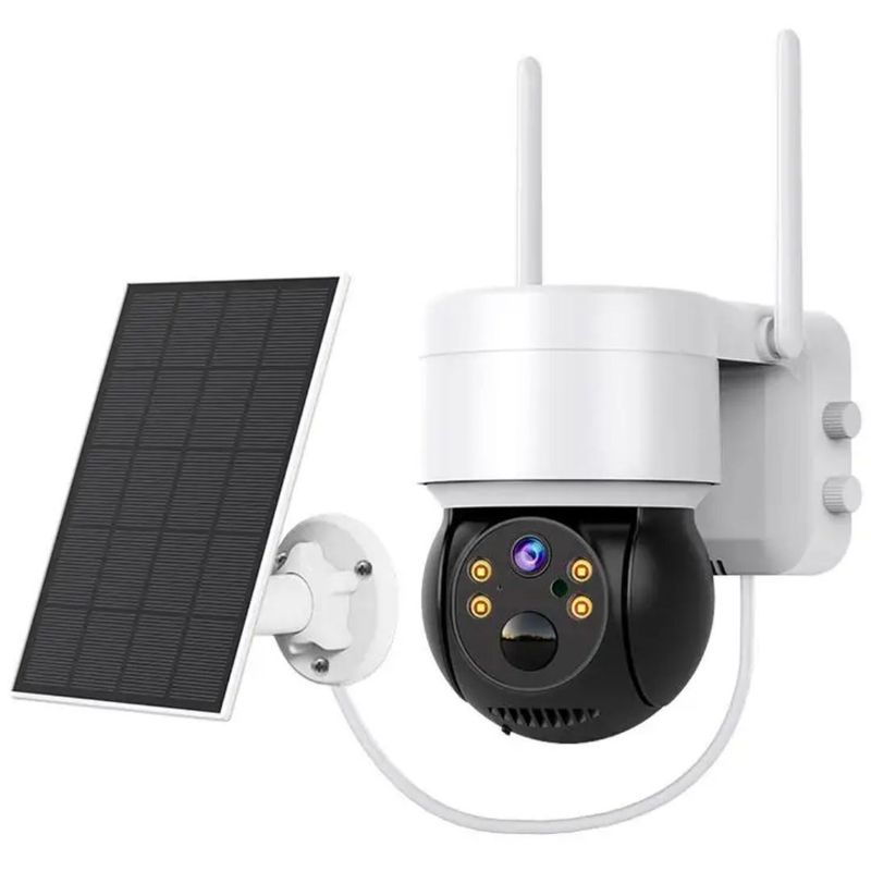 GENERICO - Cámara de Seguridad Wifi con Panel Solar para Exteriores con Alarma LANTUN-Q6