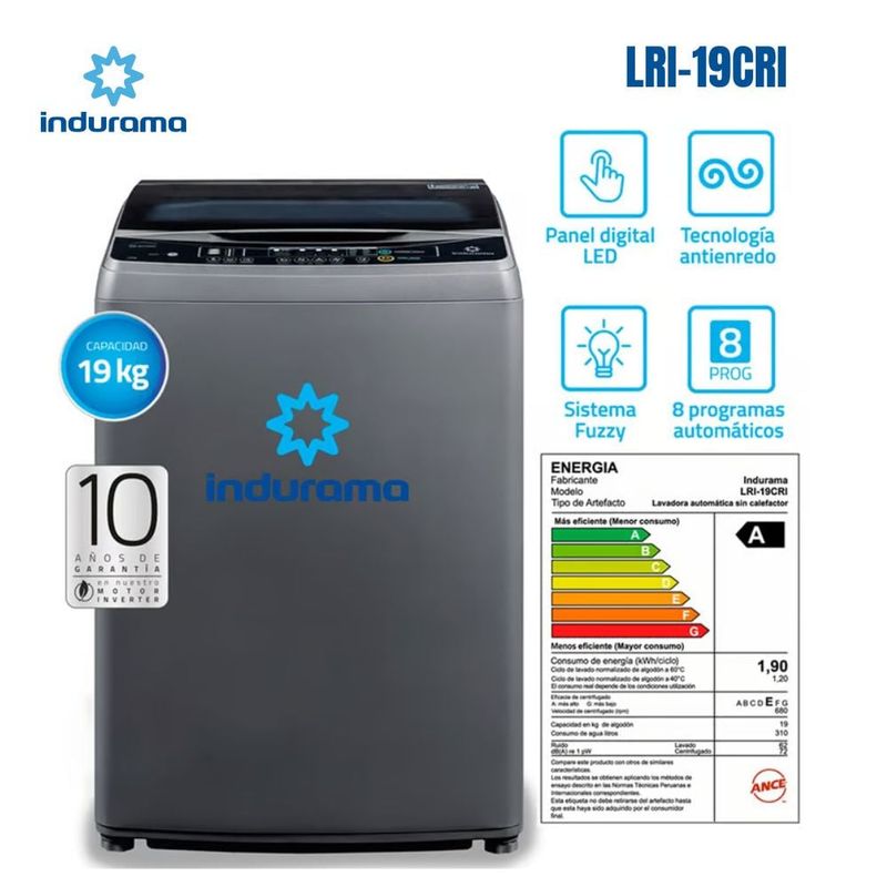INDURAMA - Lavadora Indurama 19kg Lri-19cri Croma