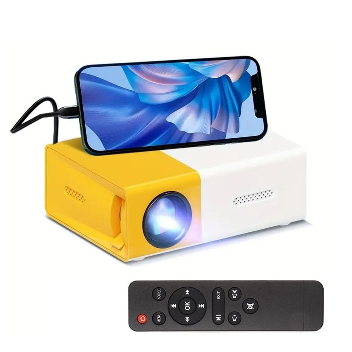 GENERICO - Proyector para telefono celular Portatil 1080P Con Control