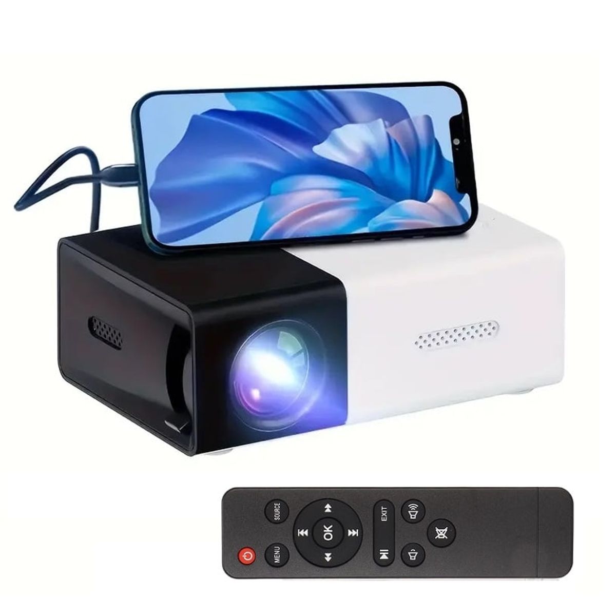 GENERICO - Proyector para telefono celular Portatil 1080P Con Control