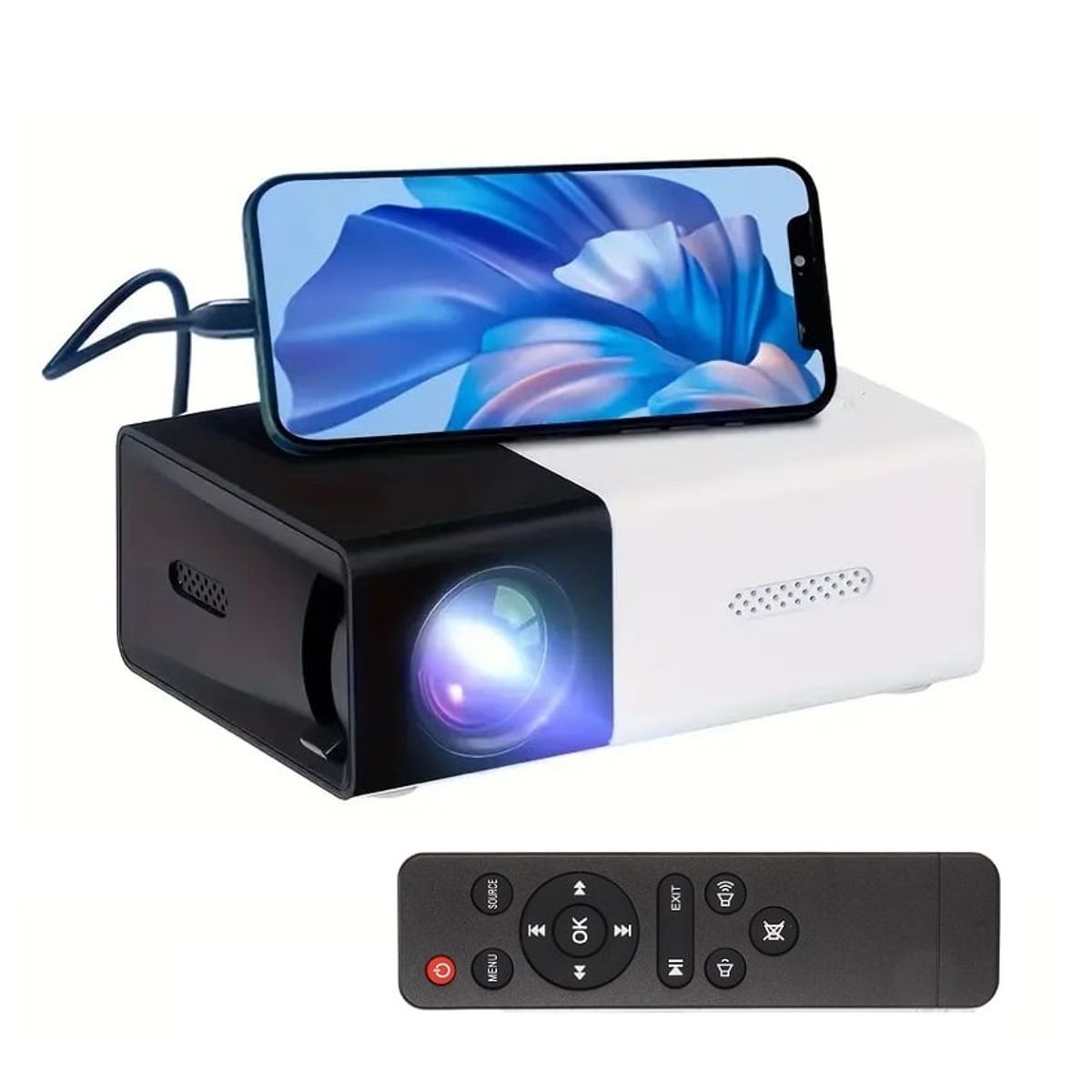 GENERICO - Proyector para telefono celular Portatil 1080P Con Control