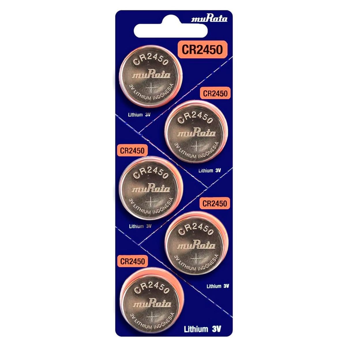 GENERICO - Pilas de boton CR2450 Murata blister x 5 unid. Sellado