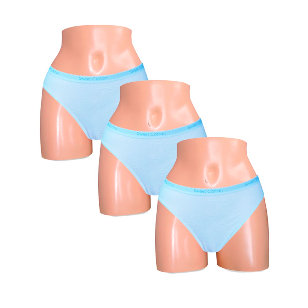 SWEET COTTON - Pack x3 Bikini Sweet Cotton Celeste