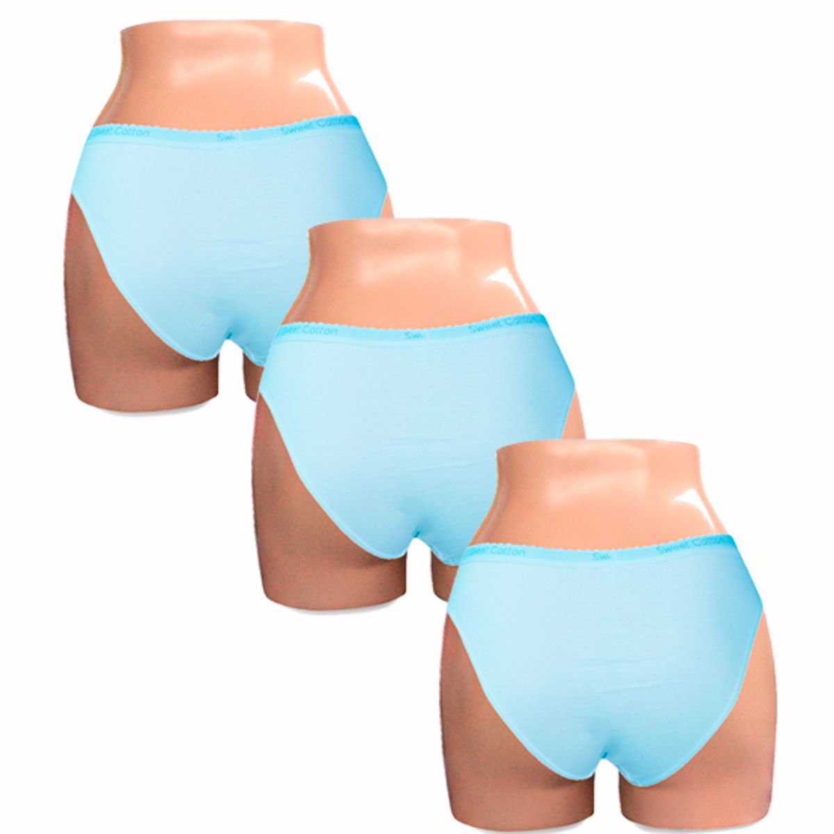 SWEET COTTON - Pack x3 Bikini Sweet Cotton Celeste