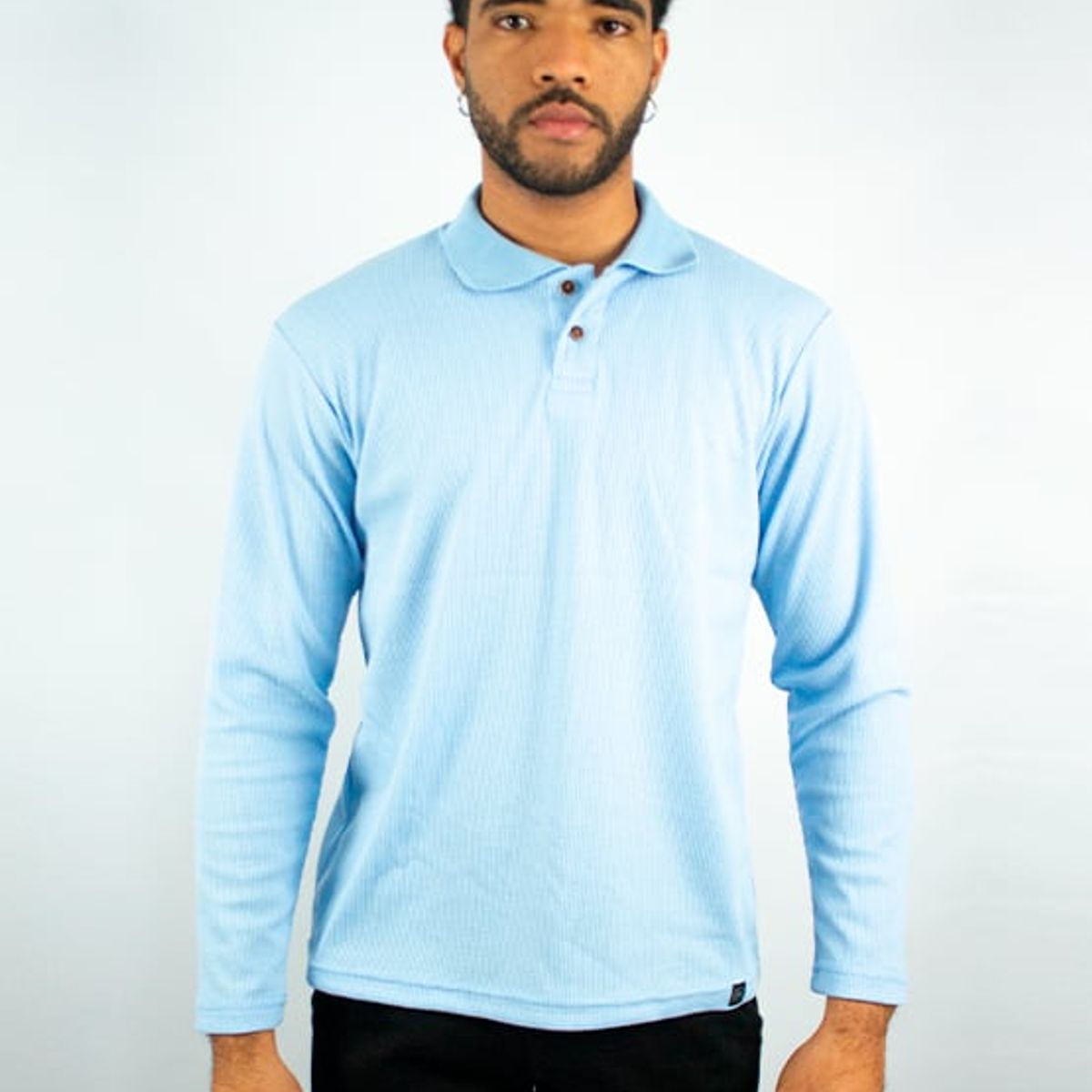 DM DEXMEN - Polo Dexmen Camisa Larga Celeste