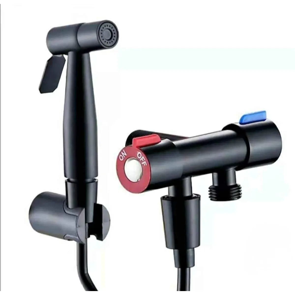 GENERICO - Combo Duchita Bidé Negro Mate Completo de Acero Inoxidable