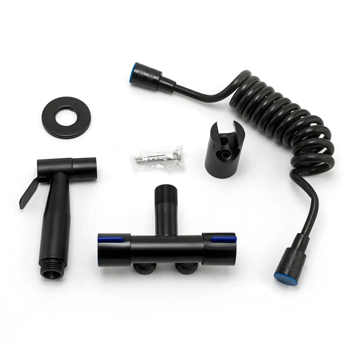 GENERICO - Combo Duchita Bidé Negro Mate Completo de Acero Inoxidable