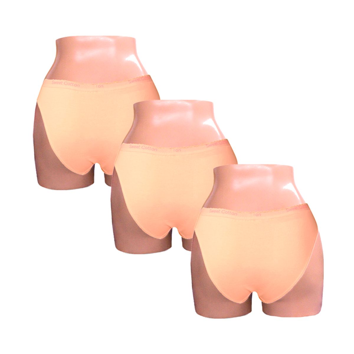 SWEET COTTON - Pack x3 Bikini Sweet Cotton Beige