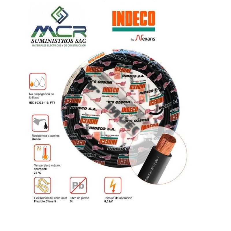 INDECO - Cable GPT 18 AWG negro 100 Metros INDECO