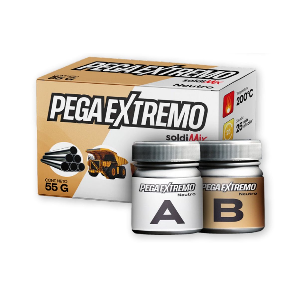 SOLDIMIX - Pega Extremo de Soldimix Color Neutro de 55 g