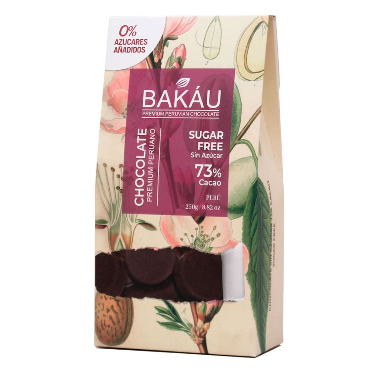BAKAU - Chocolate Zero Azúcar (MFS) 73% Cacao x 250g