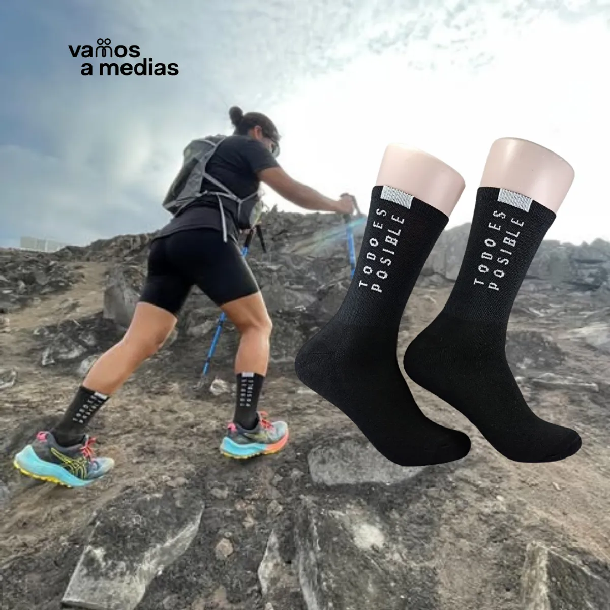 VAMOS A MEDIAS - Medias deportivas compresoras de algodón para running