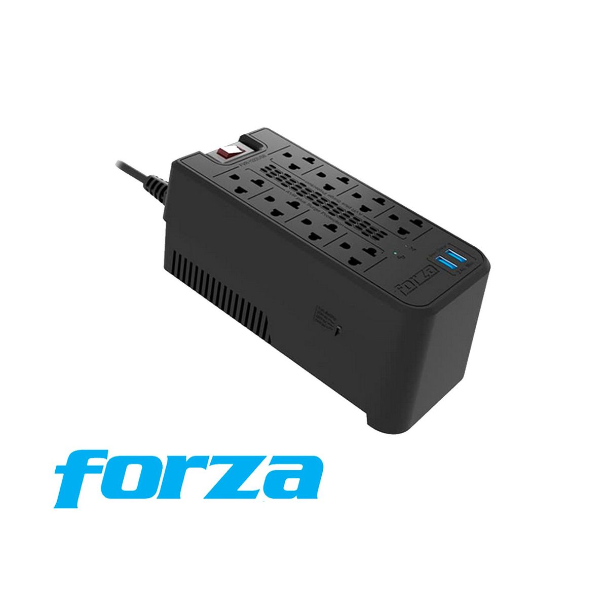 FORZA - ESTABILIZADOR FVR-1222USB FORZA 8 SALIDAS UNIVERSAL 2 USB 1200VA600W