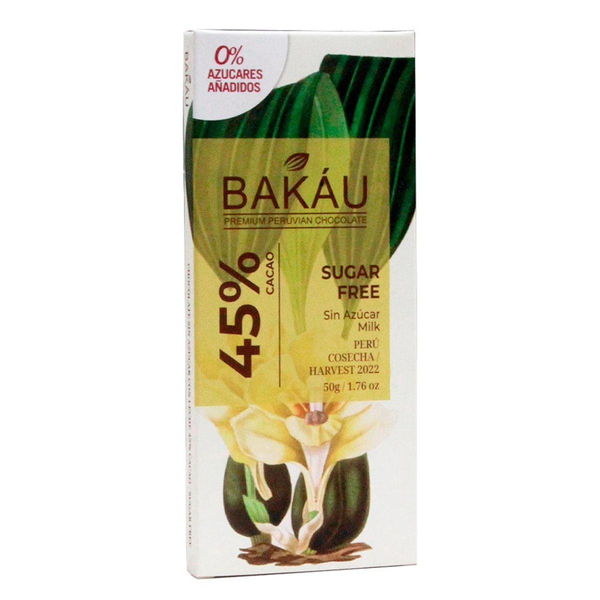 BAKAU - Chocolate con Leche Zero Azúcar (MFS) 45% Cacao x 50g