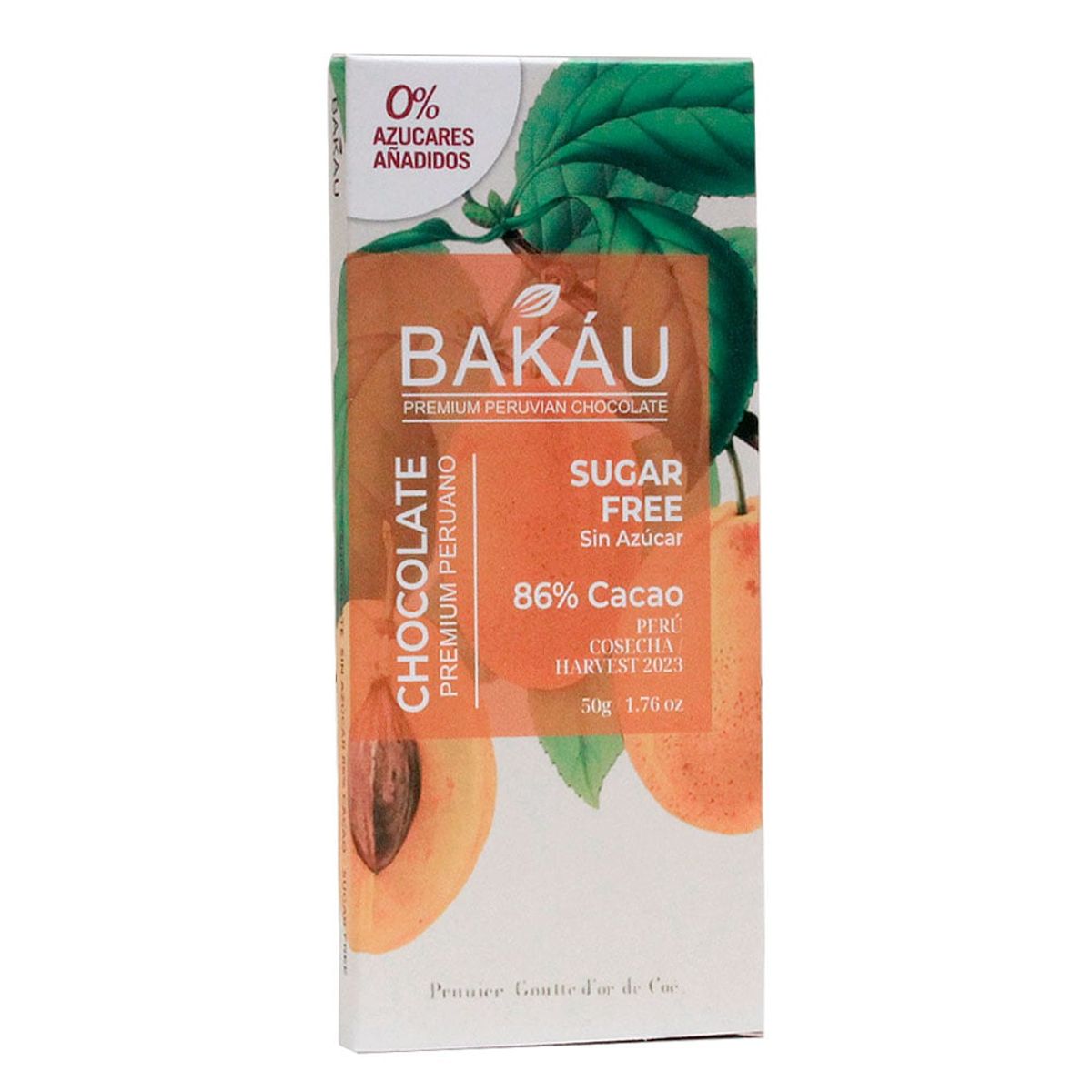BAKAU - Chocolate Zero Azúcar (MFS) 86% Cacao x 50g