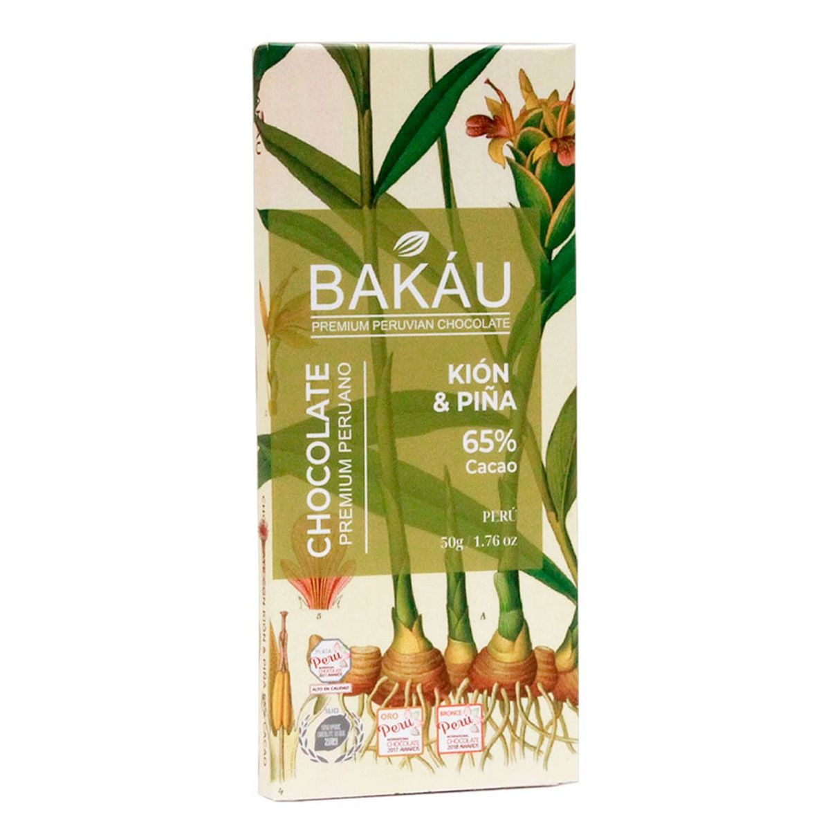 BAKAU - Chocolate con Kion 65% Cacao x 50g