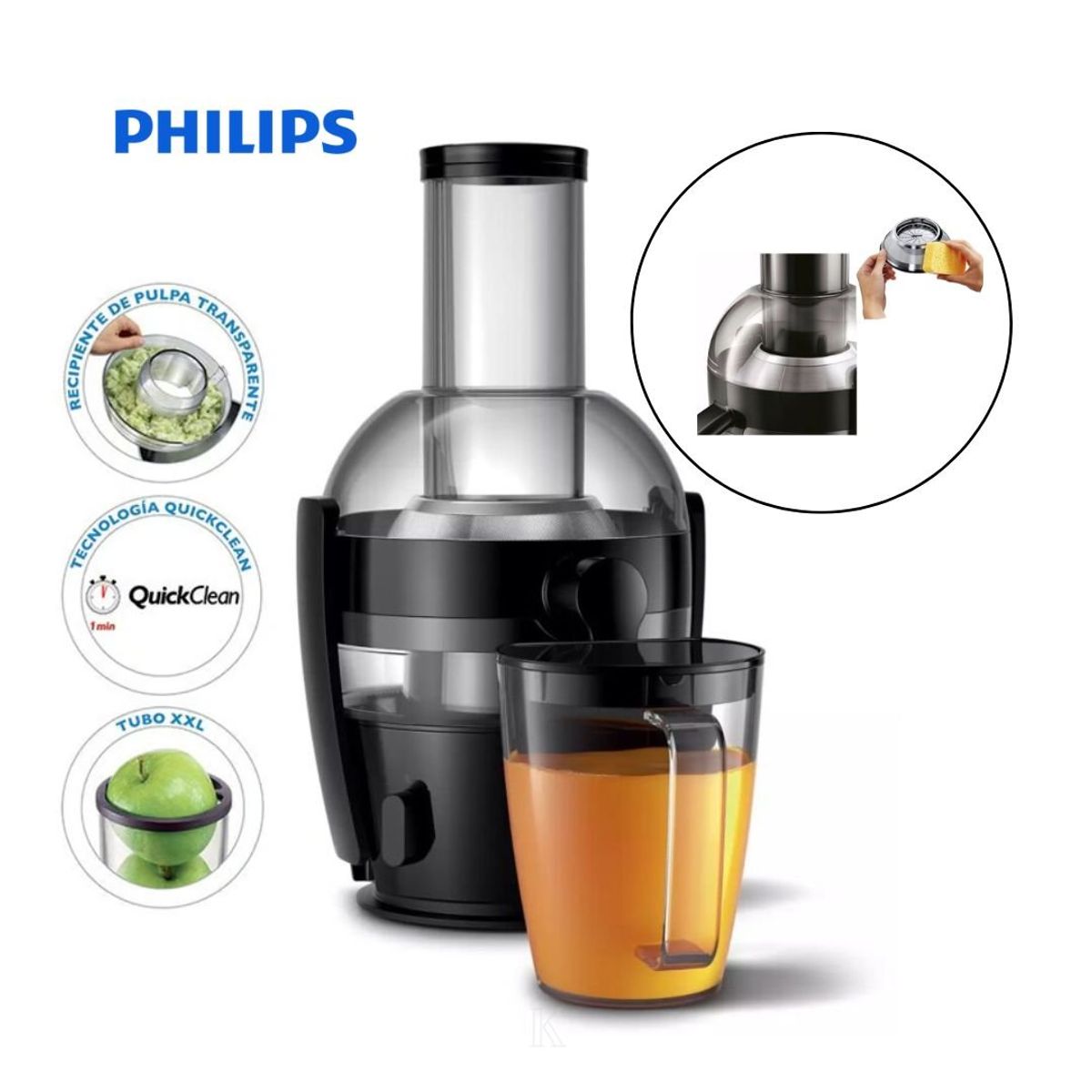 PHILIPS - Extractor de Jugo de 800W HR1855 Philips